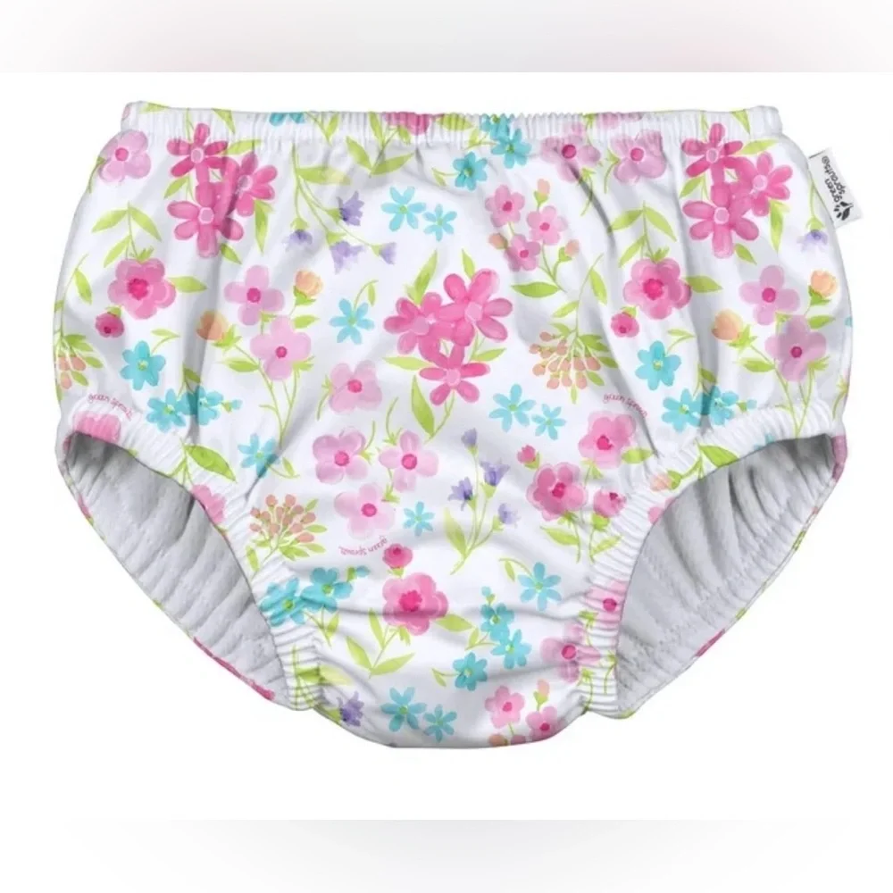 i play. Floral Reusable Swim Diaper - Pink, Blue & Green